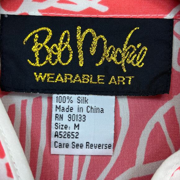 Bob Mackie‎ Wearable Art Women’s 100% Silk Pink/Peach White Floral Tunic Top M - Picture 6 of 6